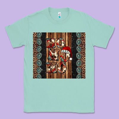 Ho Ho Ho Western Christmas Classic Tee Designed By Jasminsmagicworld