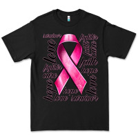 Black Breast Cancer Ribbon Hope Love Faith Premium Tee - texasbilliewilder