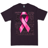 Plum Breast Cancer Ribbon Hope Love Faith Premium Tee - texasbilliewilder