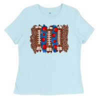Baby Blue football brushstroke Ladies Tee - Zillion Design Studio