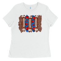 White football brushstroke Ladies Tee - Zillion Design Studio