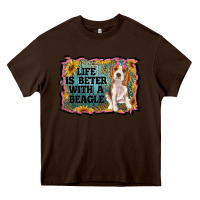 Chocolate Brown life is better with a beagle Heavy Core Tee - RanaPortraitStore