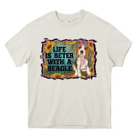 Cream life is better with a beagle Heavy Core Tee - RanaPortraitStore