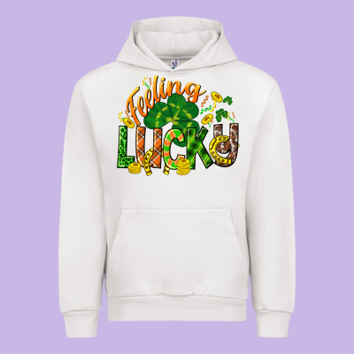 Feeling Lucky St. Patrick's Day Urban Hoodie Designed By Cowgirlartshop