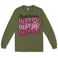 Army Green breast cancer warrior Long Sleeve Tee - MaliasSmallBusiness
