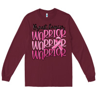 Burgundy breast cancer warrior Long Sleeve Tee - MaliasSmallBusiness