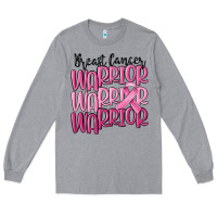 Heather Grey breast cancer warrior Long Sleeve Tee - MaliasSmallBusiness