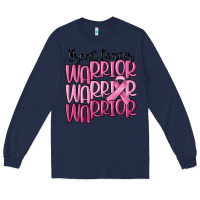Navy breast cancer warrior Long Sleeve Tee - MaliasSmallBusiness