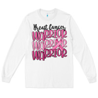White breast cancer warrior Long Sleeve Tee - MaliasSmallBusiness