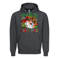 Smoke Country Christmas Zipper Hoodie - NancyCooperArtShop