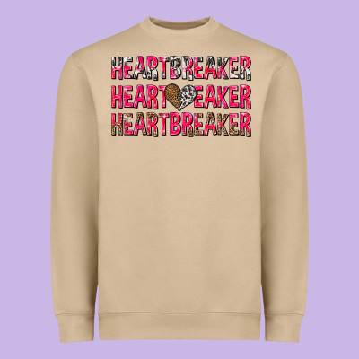Heartbreaker With Leopard And Cowhide Heavyweight Sweatshirt Designed By Nancycooperartshop