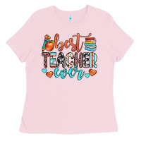 Bubblegum Pink best teacher ever Ladies Tee - JahusDesignShop