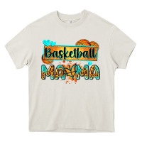 Cream basketball mama with leopard Heavy Core Tee - Zillion Design Studio