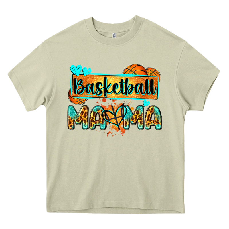 Basketball Mama With Leopard Heavy Core Tee by Zillion Design Studio | Teevron