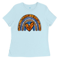 Baby Blue basketball rainbow Ladies Tee - Zillion Design Studio