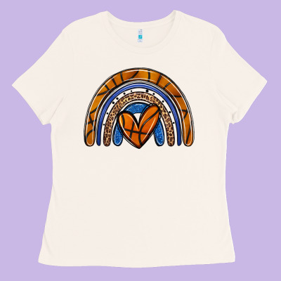 Basketball Rainbow Ladies Tee Designed By Zillion Design Studio