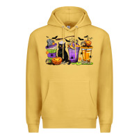 Antique Gold Halloween Cat Coffee Cups Premium Hoodie - texasbilliewilder