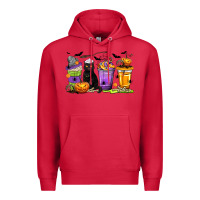 Cardinal Halloween Cat Coffee Cups Premium Hoodie - texasbilliewilder