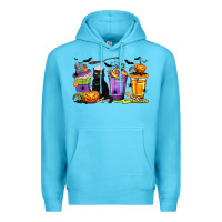 Halloween Cat Coffee Cups Premium Hoodie | Teevron