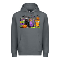 Rock Halloween Cat Coffee Cups Premium Hoodie - texasbilliewilder