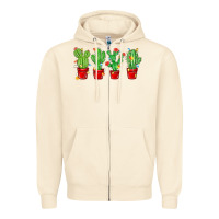 Sandshell Christmas Cactuses Zipper Hoodie - MaliasSmallBusiness