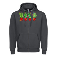 Smoke Christmas Cactuses Zipper Hoodie - MaliasSmallBusiness