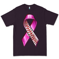 Plum Breast Cancer Ribbon Baseball Premium Tee - texasbilliewilder