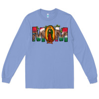 Colony Blue mexican flag our lady of guadalupe mom leopard Long Sleeve Tee - JahusDesignShop