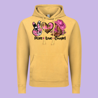 Peace Love  Cowgirl Vintage Hoodie Designed By Adodesignshop