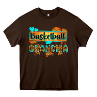 Chocolate Brown basketball grandma with leopard Heavy Core Tee - Zillion Design Studio
