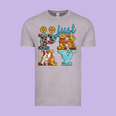 Just Pray Western Sunflowers Vintage Tee Designed By Adodesignshop