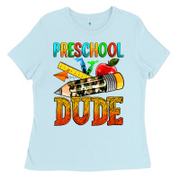 Baby Blue preschool dude Ladies Tee - texasbilliewilder