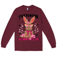 Burgundy cottontail bunny club Long Sleeve Tee - MaliasSmallBusiness