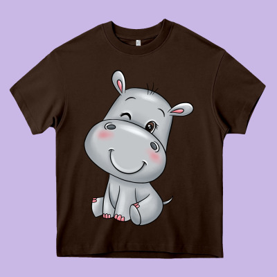 Hippo Heavy Core Tee Designed By Texasbilliewilder