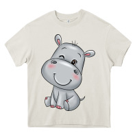 Cream hippo Heavy Core Tee - texasbilliewilder