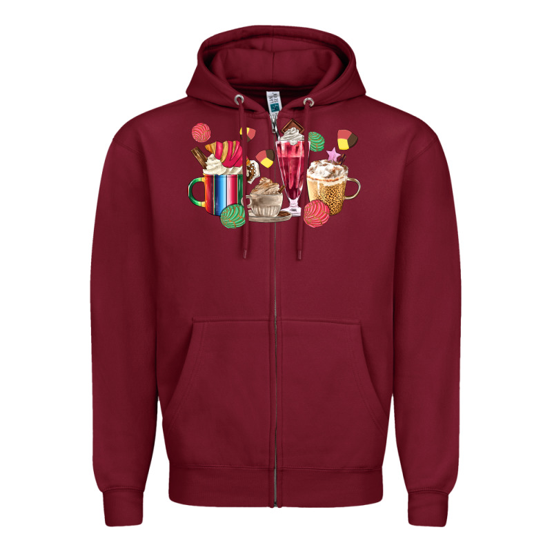 Mexico Dessert Coffee Cups Zipper Hoodie by MaliasSmallBusiness | Teevron