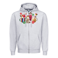 Heather Grey mexico dessert coffee cups Zipper Hoodie - MaliasSmallBusiness