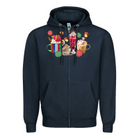 Navy mexico dessert coffee cups Zipper Hoodie - MaliasSmallBusiness