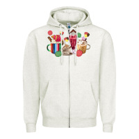 Oatmeal Heather mexico dessert coffee cups Zipper Hoodie - MaliasSmallBusiness