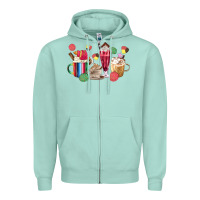 Seafoam mexico dessert coffee cups Zipper Hoodie - MaliasSmallBusiness