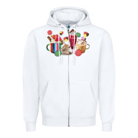 White mexico dessert coffee cups Zipper Hoodie - MaliasSmallBusiness
