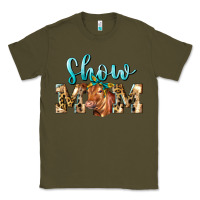 Army Green Western Show Mom Red Angus Classic Tee - LillyAllenDesigns