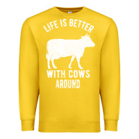 Lemon Life Is Better With Cows Around Premium Sweatshirt - Bettercallsaul