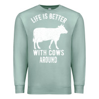 Seafoam Life Is Better With Cows Around Premium Sweatshirt - Bettercallsaul
