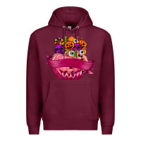 Burgundy Personalized Girl Halloween Candy Premium Hoodie - texasbilliewilder