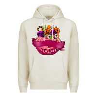 Oatmeal Heather Personalized Girl Halloween Candy Premium Hoodie - texasbilliewilder