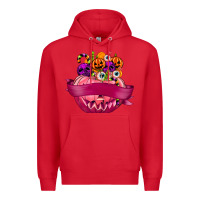 Red Personalized Girl Halloween Candy Premium Hoodie - texasbilliewilder