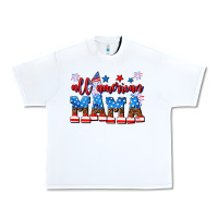 White all american mama Urban Heavy Tee - AdoDesignShop