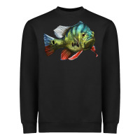Black Peacock Bass Illustrations Heavyweight Sweatshirt - LillyAllenDesigns