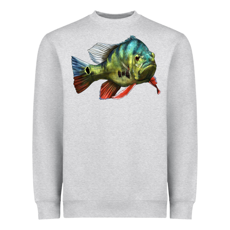 Peacock Bass Illustrations Heavyweight Sweatshirt by LillyAllenDesigns | Teevron